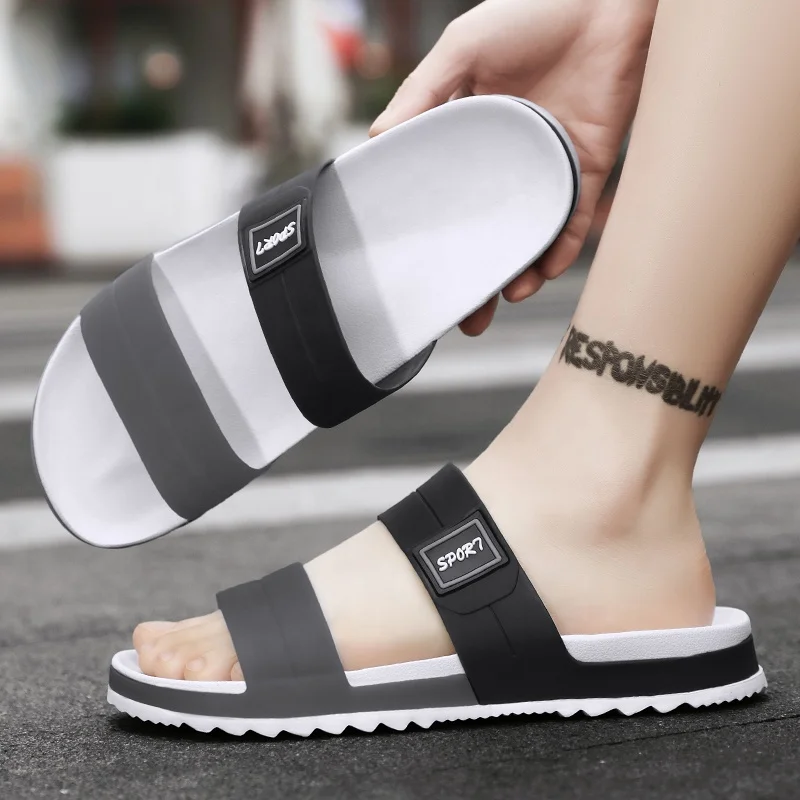Wholesale men summer plush sandal EVA casual indoor outdoor slides slippers beach sporty slippers for mans