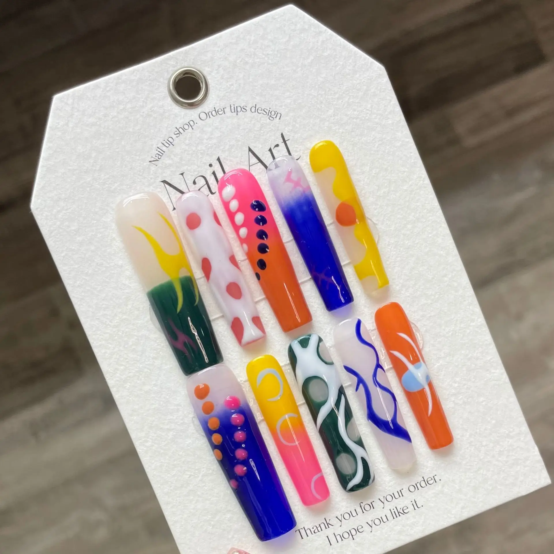 Hot sale press on nails wholesale 10Pcs French  drill Full cover  Christmas style artificial press on nails 1215