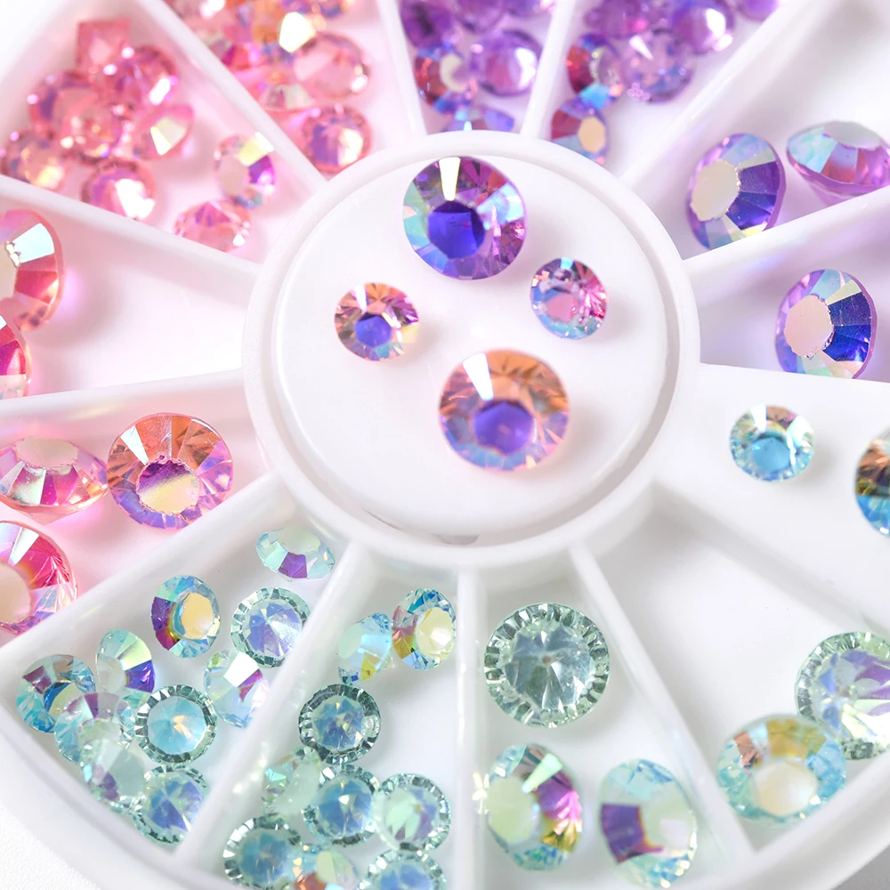 78pcs DIY Design Nail Rhinestone Decoration 3 Colors Multi-size Nail Art Crystal Rhinestone for 3D Nail Art Decorations Charms