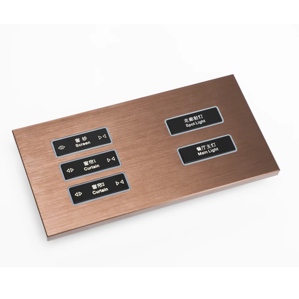 Low Voltage DC12V Automotive Smart Switch Panel 4 Gang Light Touch Panel Switch with Customized Button Letter