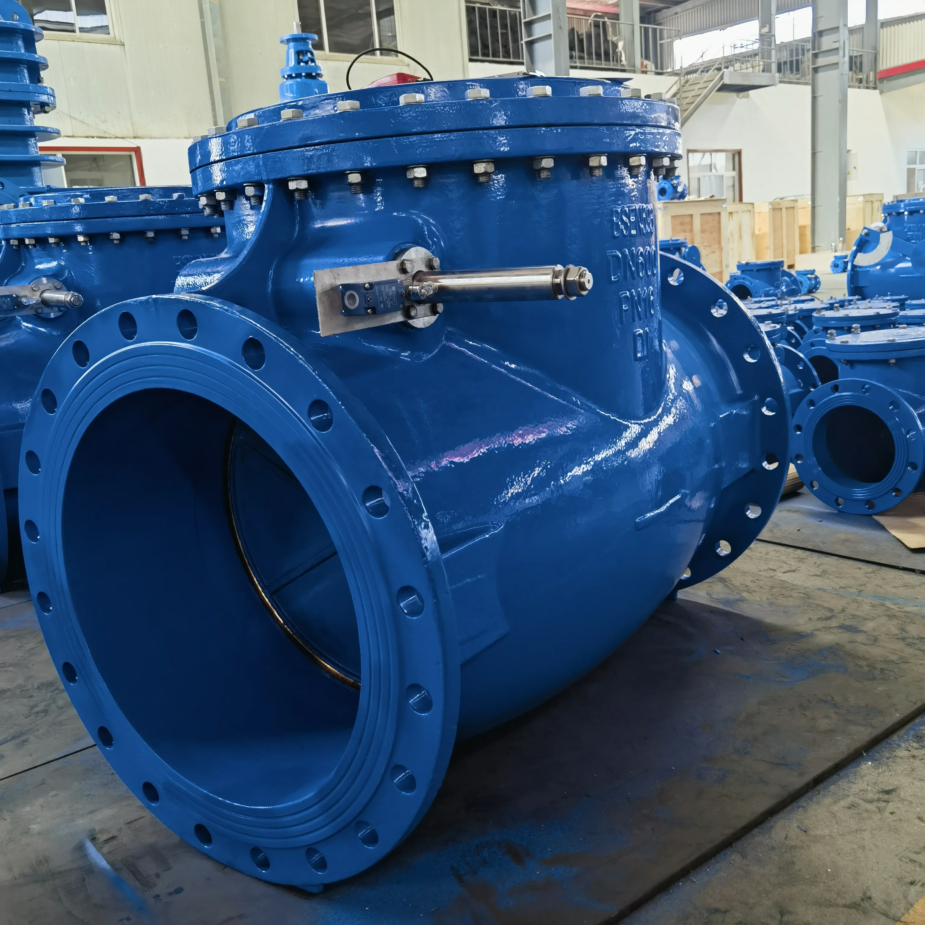 Non Return Iron Swing Check Valve High Pressure Check Valve DN600 with Counterweight Limit Switch