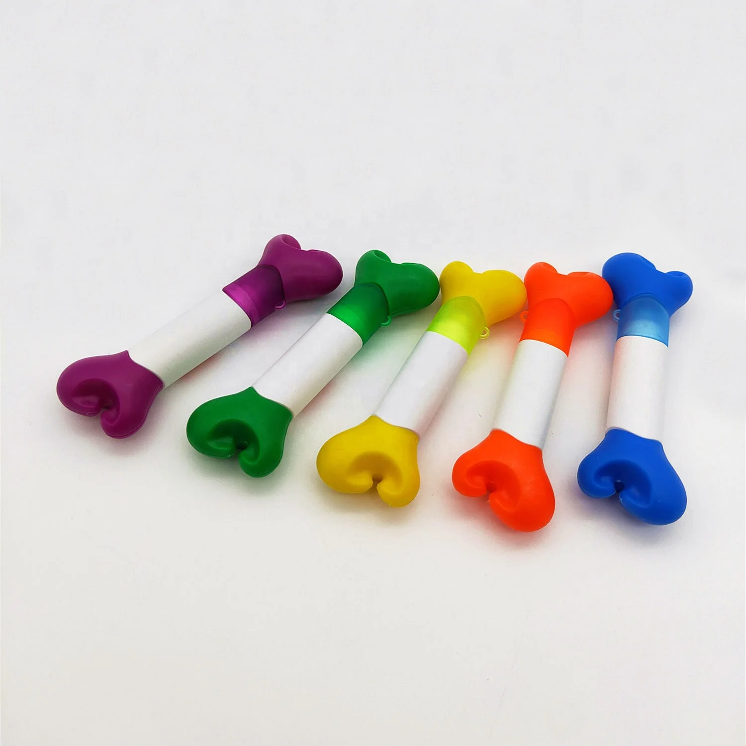 Novelty Lanyard boligrafo Highlighter Short Puppy Bone shape ball pens with printing