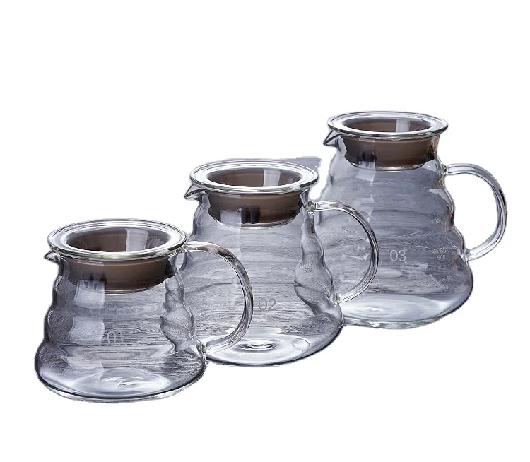 Hand made glass coffee filter cup V60 cup thickened filter drop sharing pot uniform cup cloud pot