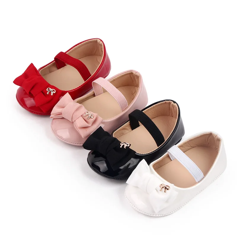 Summer new baby princess shoes patent leather bow baby shoes soft soled walking shoes
