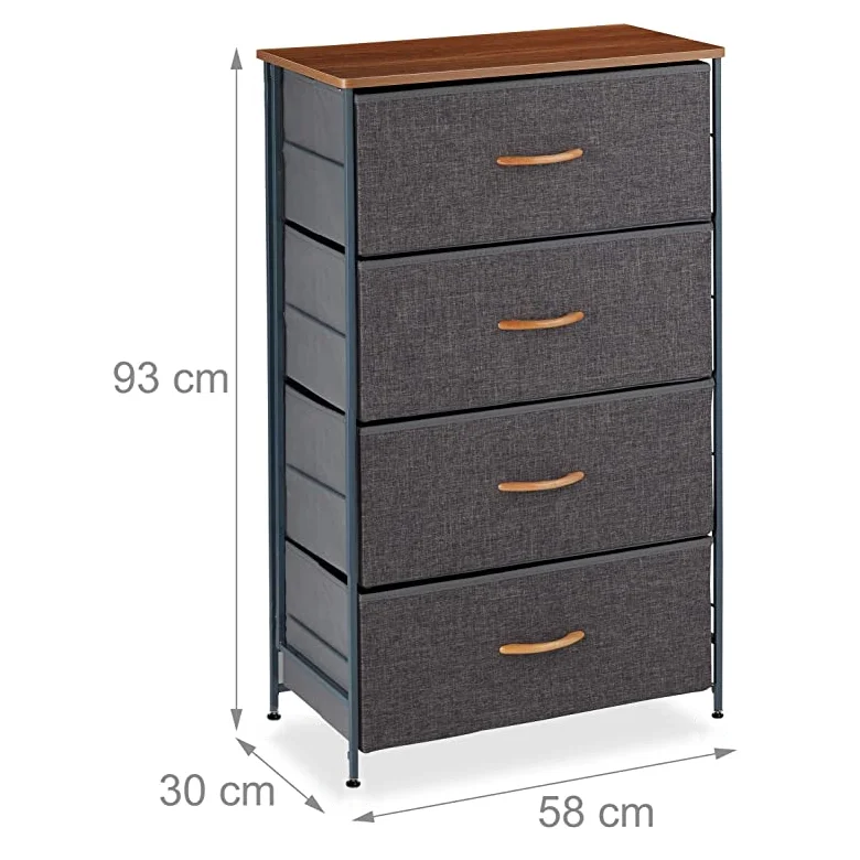 Small Living Room Furniture Dresser Storage Tower Storage Cabinet Tall Fabric Chest Closet Wardrobe Fabric 4 Drawer Customized