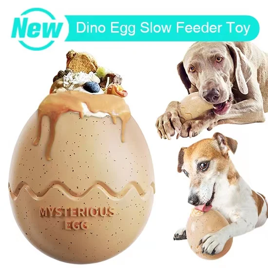 wholesale dinosaur egg ball dispenser pet toy export dog slow food dinosaur eggs dog chew toys