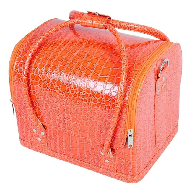 Large Faux Leather Beauty Cosmetic Makeup Vanity Case Bag Nail Art Box XY-441