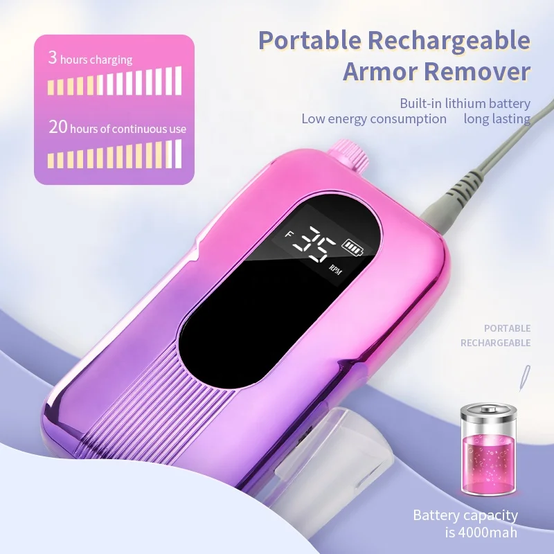 CometNails Professional Manufacture Direct Sale P20 Rechargeable 25W E 35000rpm File Polisher Nail Drill Machine