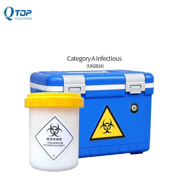 UN2814 injection molding manufacturer 12L medicine transport blood vaccine plastic cooler box
