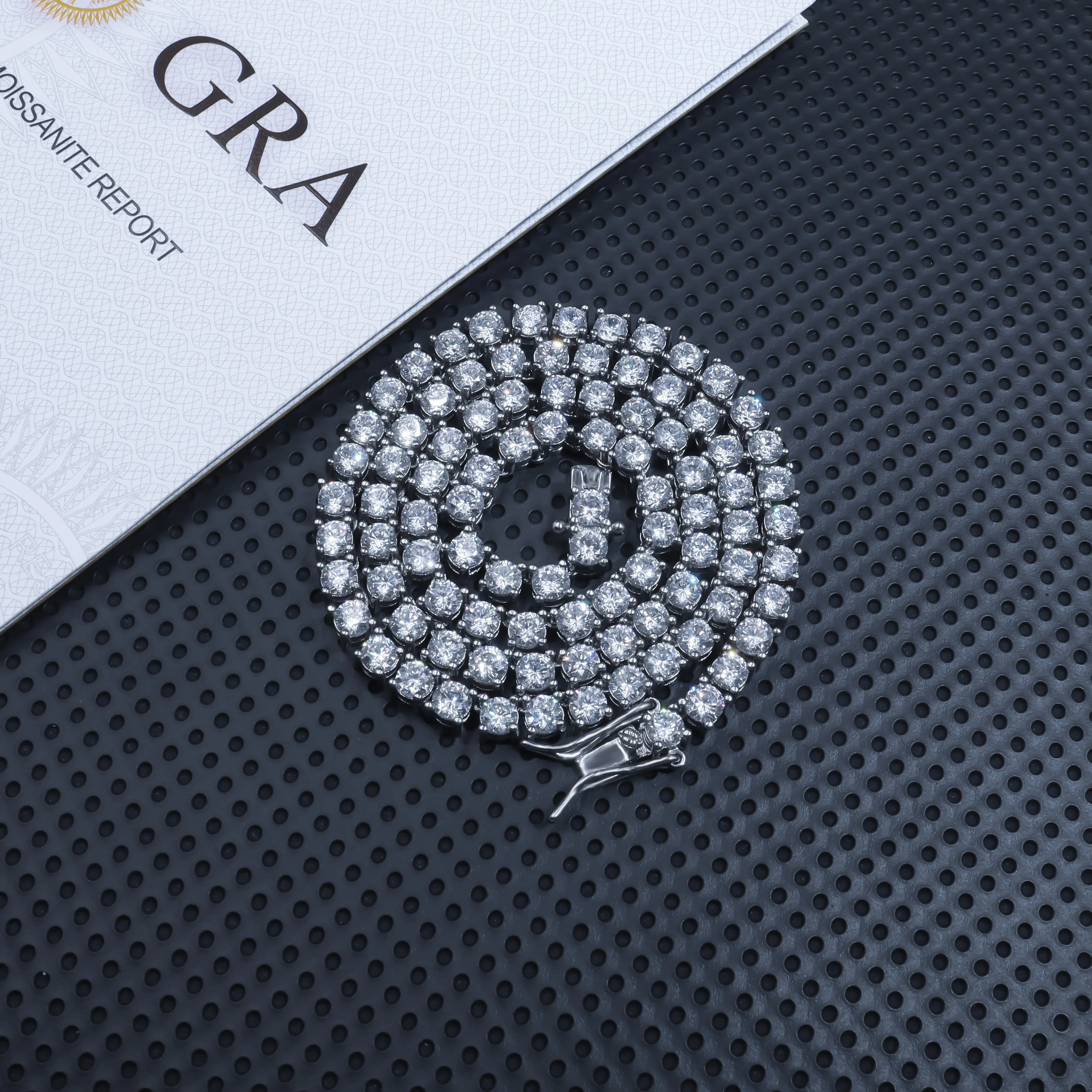 Wholesale Price fashionable Tennis Chains  VVS D  Hip Hop 925 Sterling Silver  5mm 6mm  Diamond Moissanite custom style