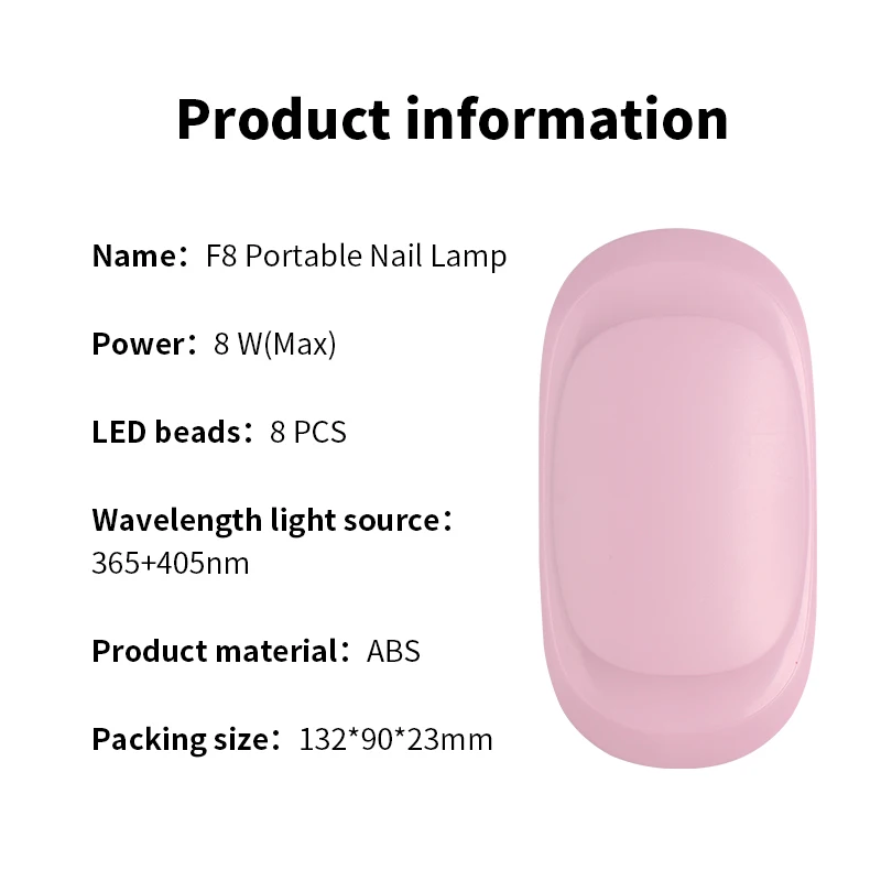 Fashionable pink mini UV led nail lamp portable nail dryer for gel polish