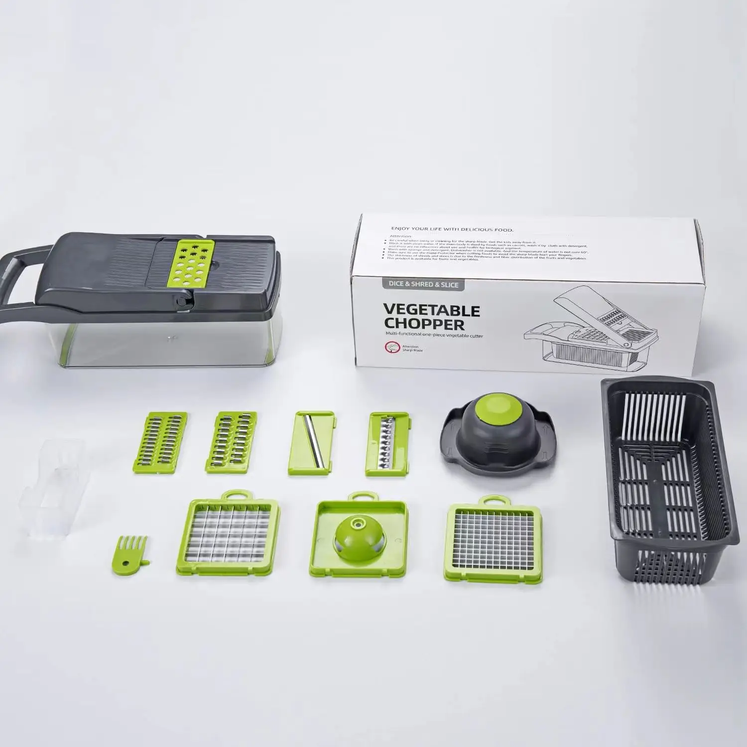 2023 Top 12 In 1 Manual Vegetable Mandoline Slicer Veggie Chopper Food Chopper Onion Cutter Vegetable Slicer