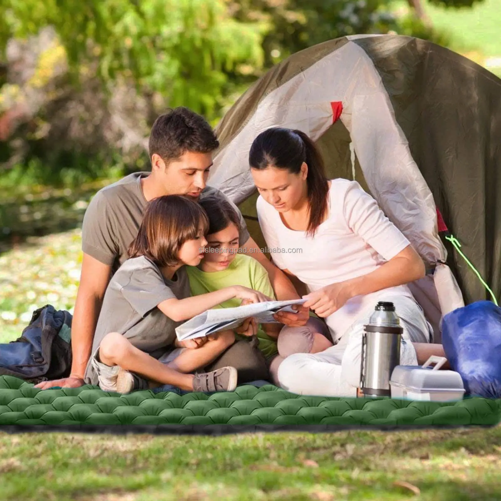 two person wide inflatable sleeping pad self double camping bed mattress twin sleeping pad