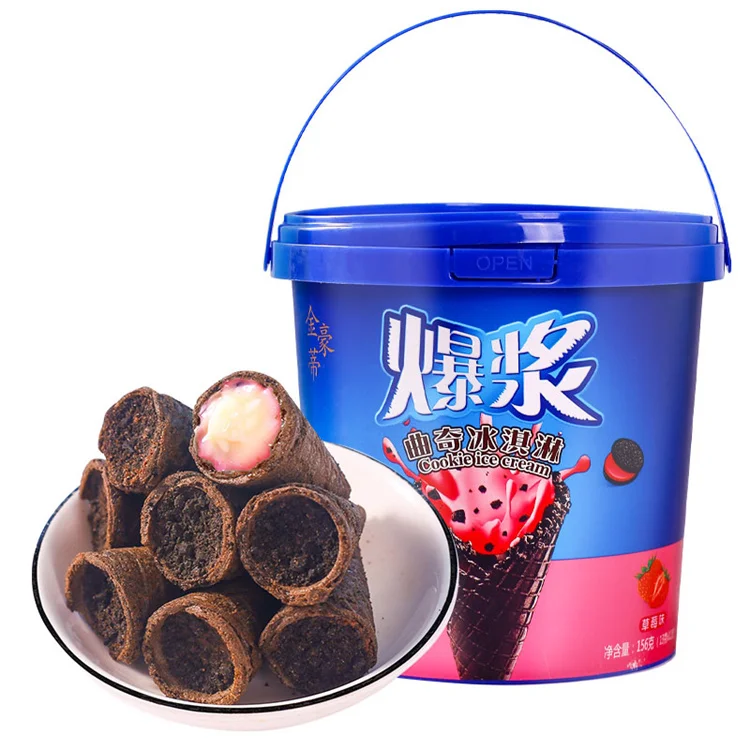 High Quality 156g Delicious China Suppliers Popped Cookie Ice Cream Cone Chocolate