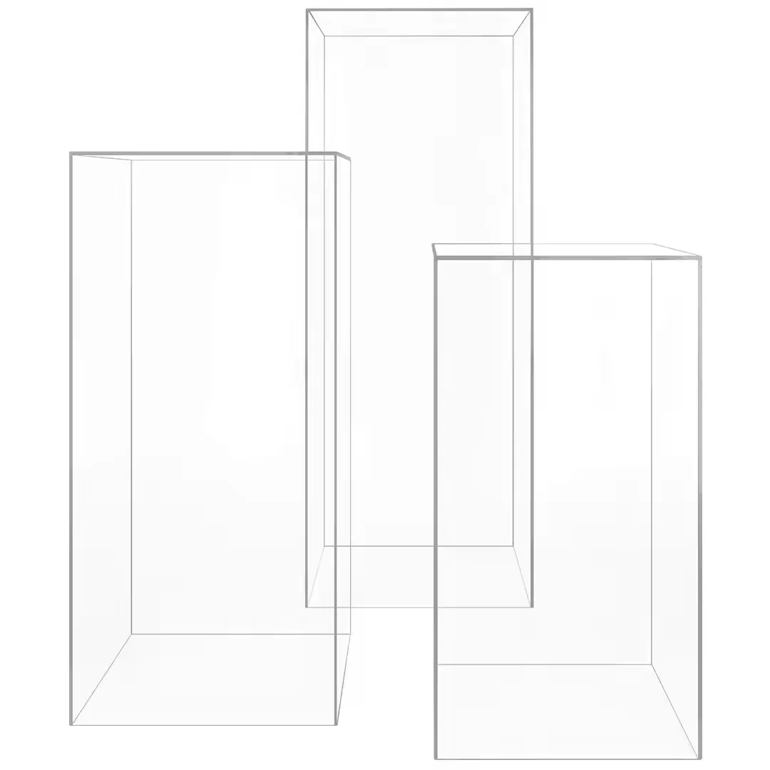 Wedding Customized Transparent Column Pedestal Stand Lucite Display Set for Wedding Cakes