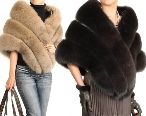 Luxury Handmade Winter Cape Wedding Decoration Dress Shawl Fox Fur Ladies Women Clothing Casual OEM Spring OVERCOAT Item Style