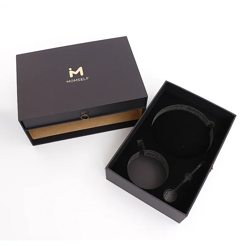 
OEM ODM Makeup Boxes Case Professional Beauty Flower Packaging Facial Cream Cosmetic Box Black 