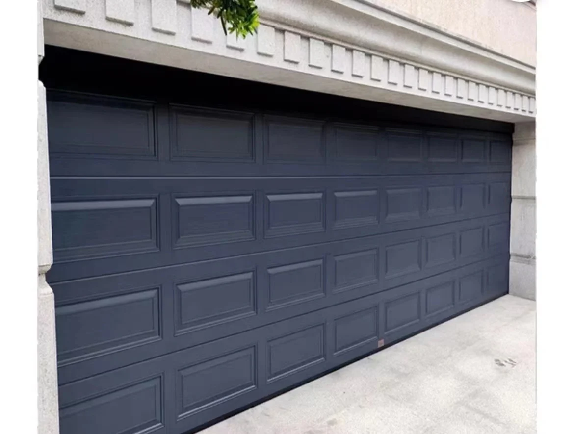 Modern 9x8 Aluminum Tempered Automatic Garage Door New Design Wood Steel Sandwich Panel Foam Overhead Sectional Door 72x80 Car