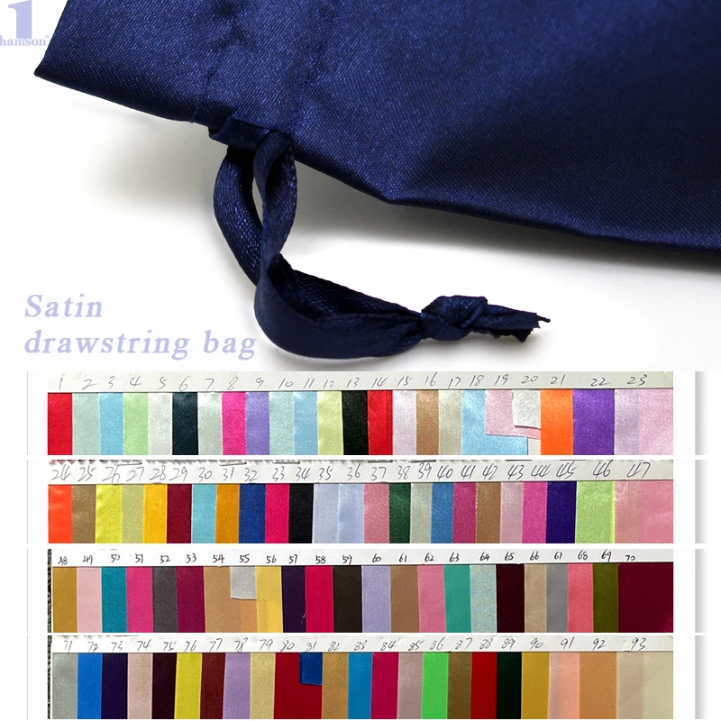 Customized Smooth White Jewelry Gift Bag Silk Satin Drawstring Pouch Bag Wig Storage Bag