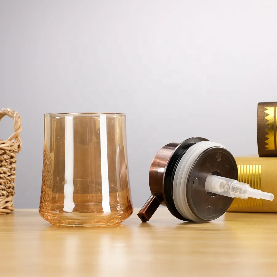 Wide Mouth 10oz 300ml Brown Glass Soap Dispenser With Press Lotion Pump For Hotel Shampoo Shower Gel Packing