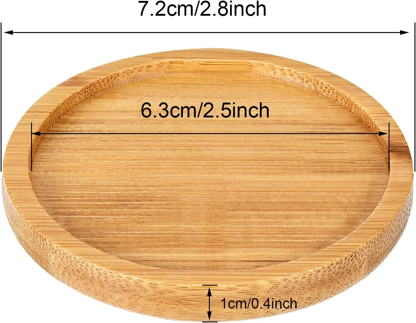 Bamboo Round Plant Saucer Edge Design Versatile Sustainable Material Sturdiness Durability Plant Tray for Indoor Outdoor Plants