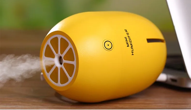 Creative Lemon Humidifier Mini USB Desktop Diffuser Air Humidifier Led Light Mist Maker For Home Office Car Gifts 4 Colors