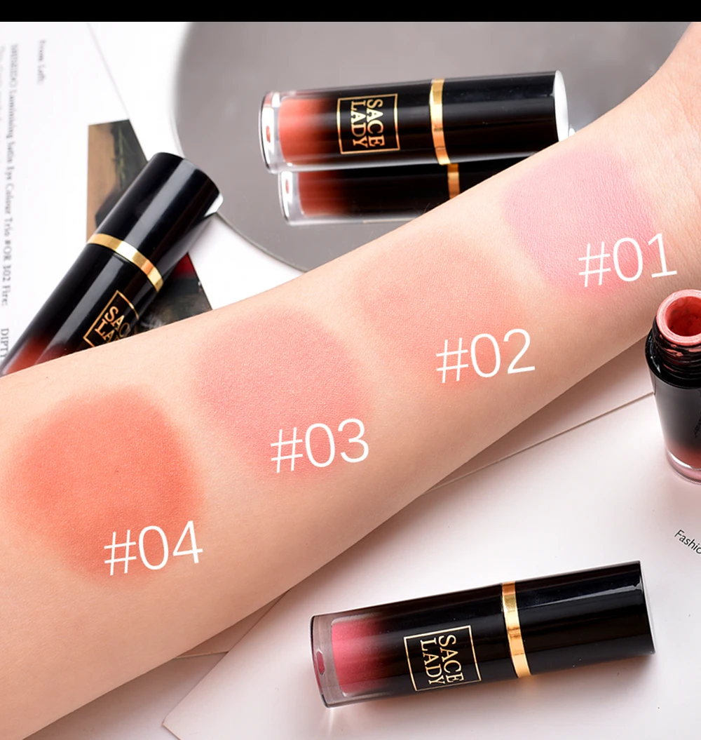 
SACE LADY Liquid Blush Makeup Natural Lightweight Pink Blush Private Label Cream Blush 5 Colors 6ml SL276 