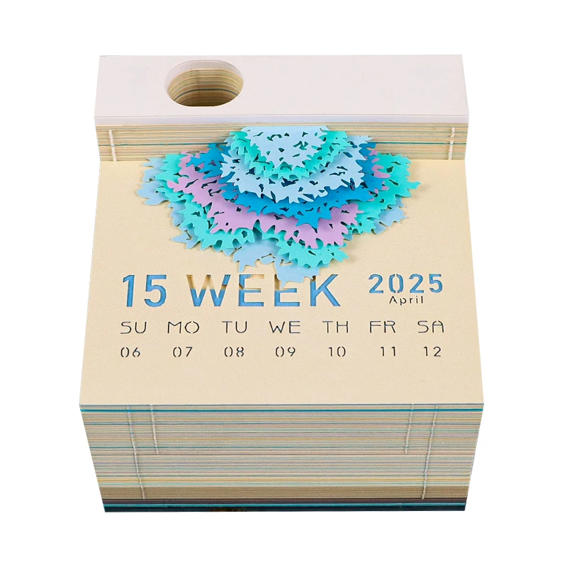 Hot Selling 2025 Desk Calendar Custom Size Monthly Weekly Desk Calendar Novelty Gift Diy Paper Art 3D Calendar With Gift Box