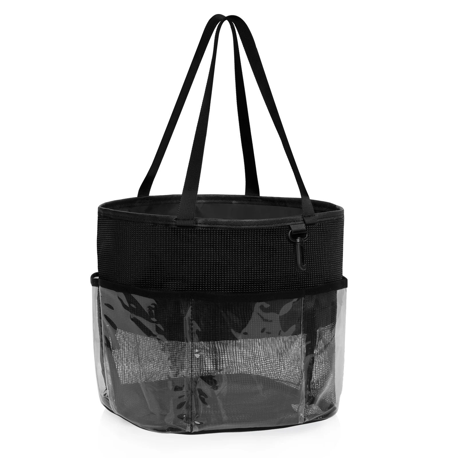 Relavel Lazy Man Drawstring Transparent Makeup Bag Large Capacity Mesh Shower Wash Bag Multi functional Quick Drying Bag