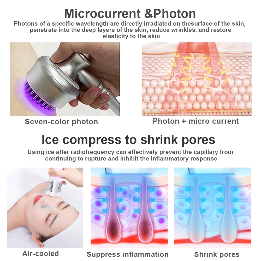 S SHAPE Ultrasound RF Face EMS Skin Cool Vacuum Pump Suction Cup Multi-function Slim Beauty Machine