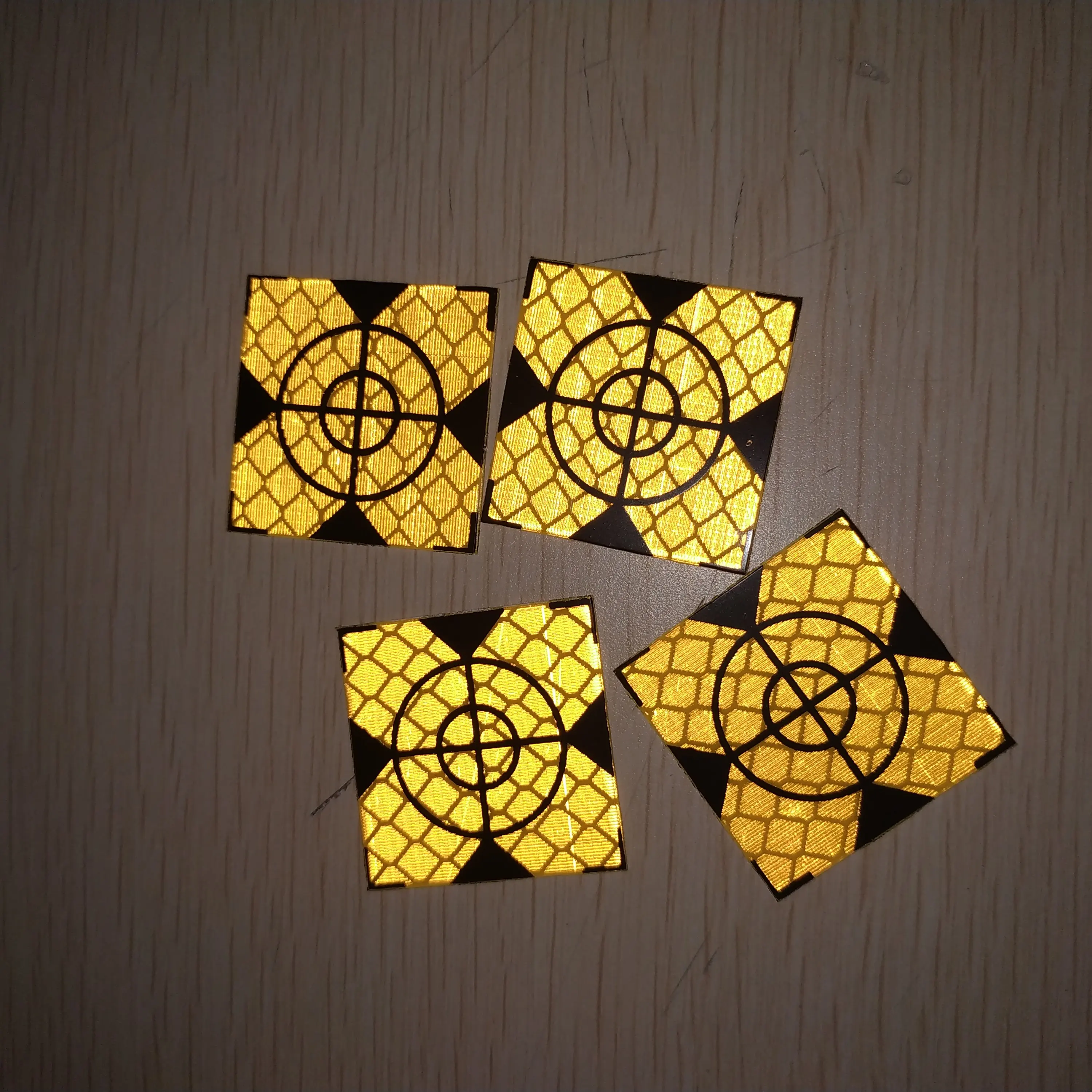Customized fluorescent yellow triangle retro reflective target for surveying