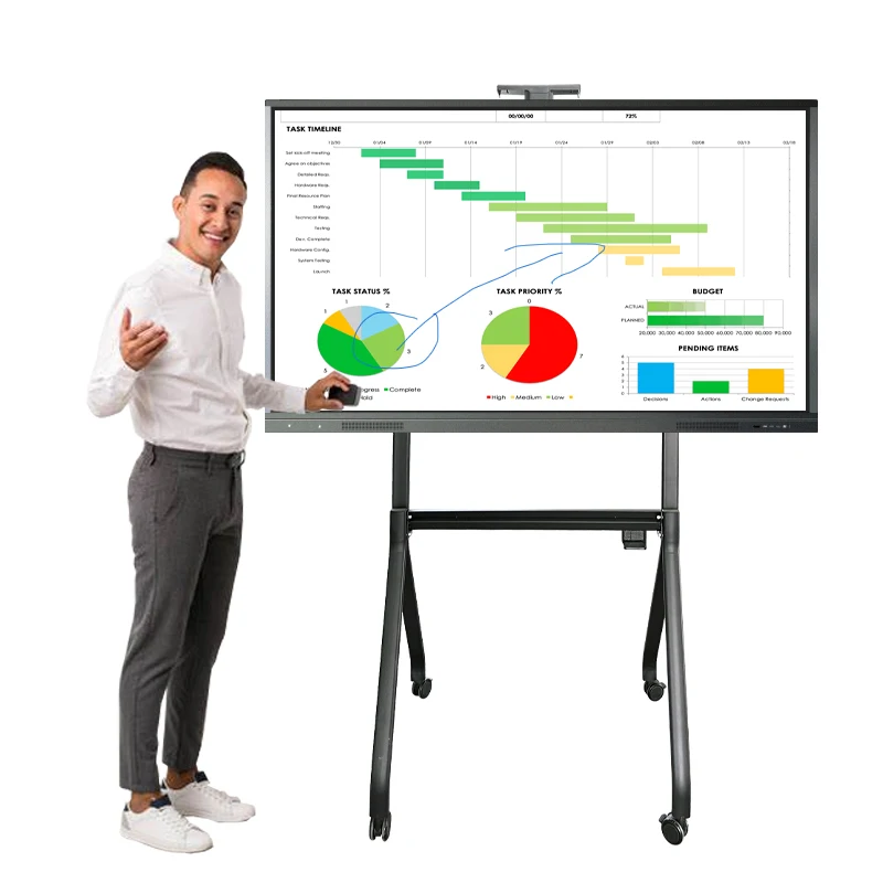 65 Inch Android System Interactive-Flat-Panel Multi Touch 4k Smart Interactive Board For School Teaching