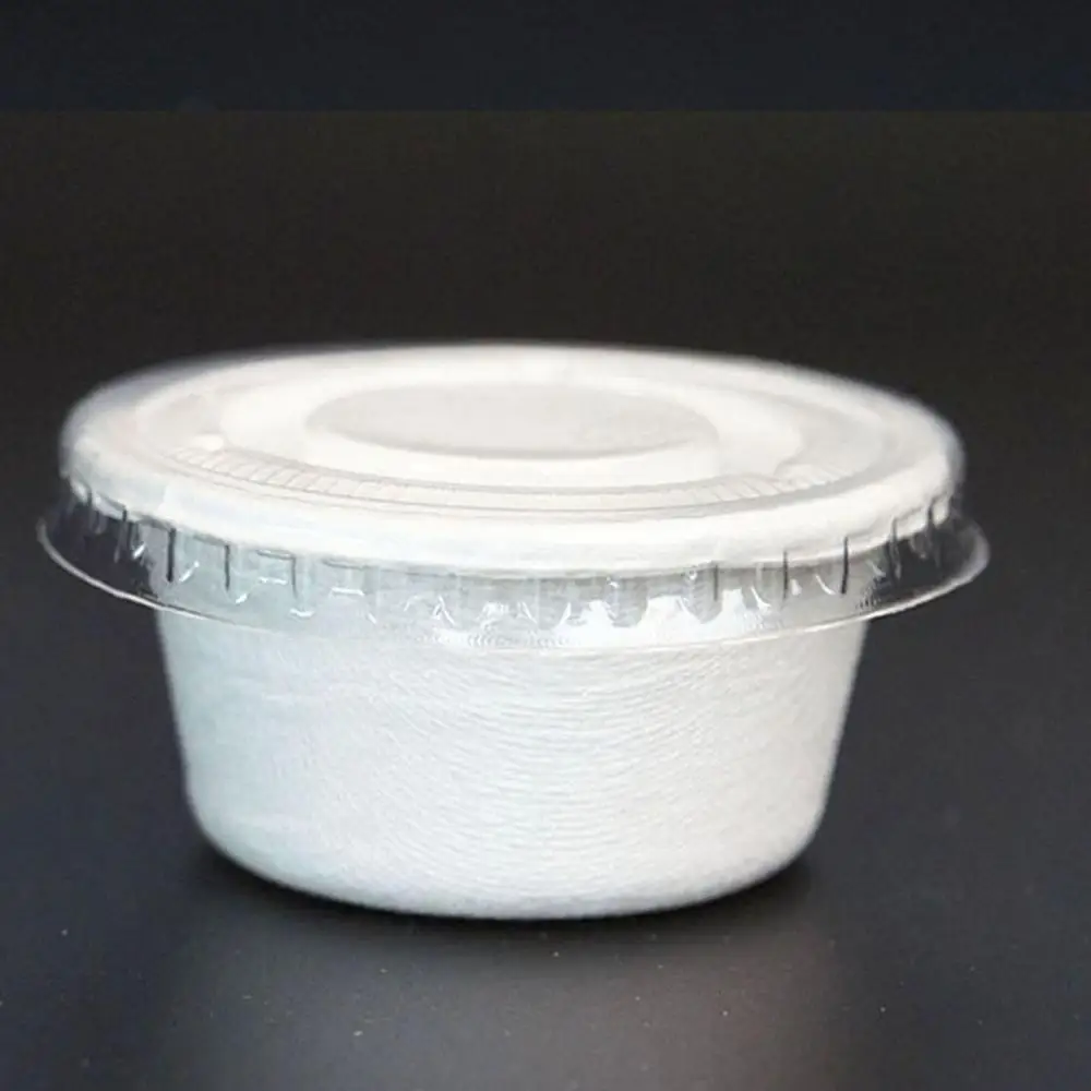 2oz sugarcane bagasse sauce cups with lid