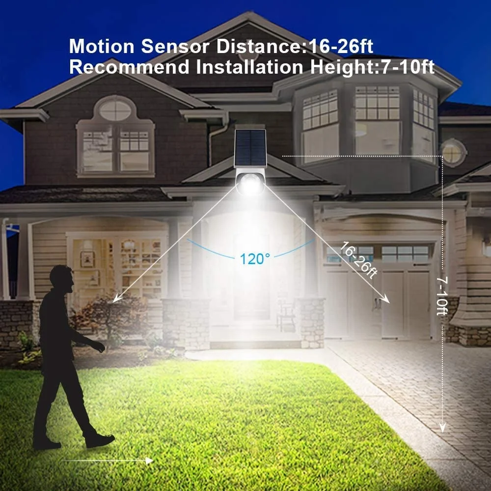 8 LED Motion Sensor Spot Wireless Waterproof Solar Powered Security Light for Outdoor Wall Main Gate Garage