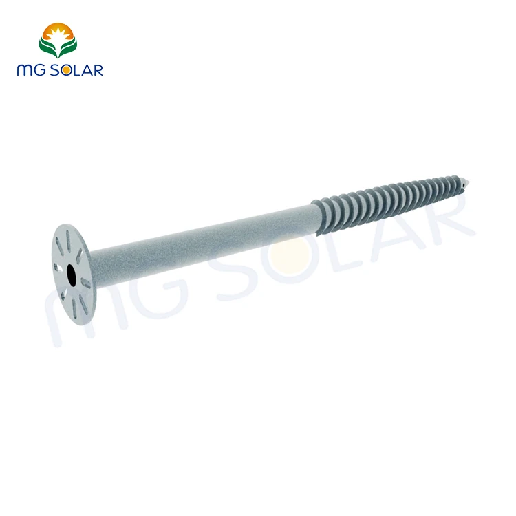 Ground Mount System Of Four Blades Screw Piles metal ground spike pole anchor