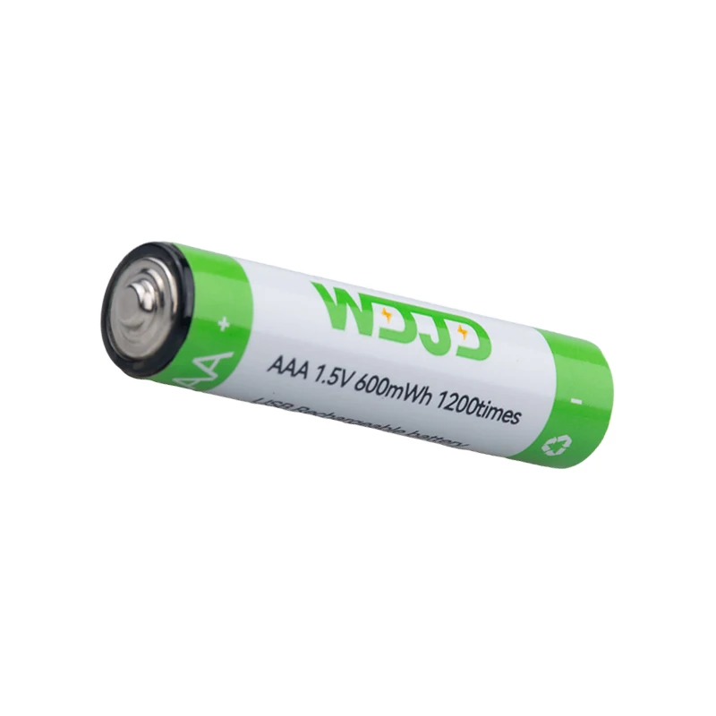 Hot Selling  1.5V AAA 600mWh Rechargeable Lithium Ion Type C Batteries for Remote Control