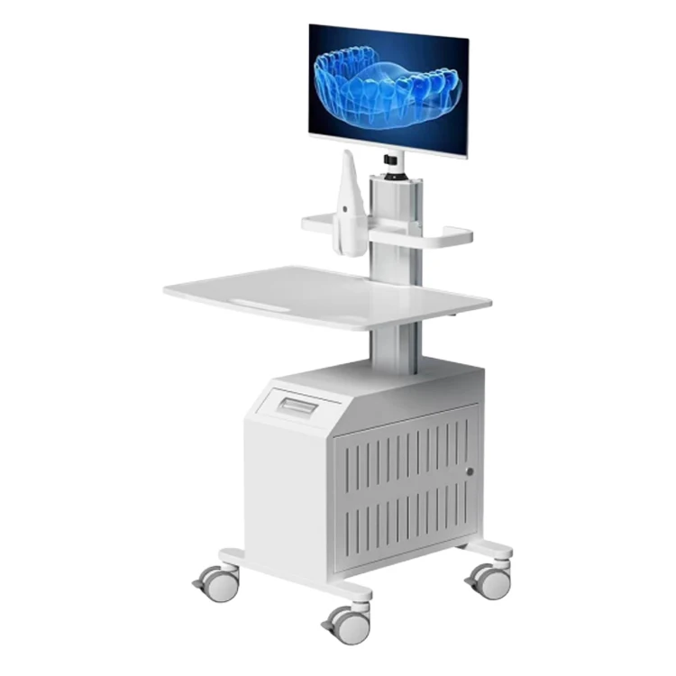 BEWISER All in one Aluminum Alloy medical carts with Monitor Mount Holder Keyboard Tray