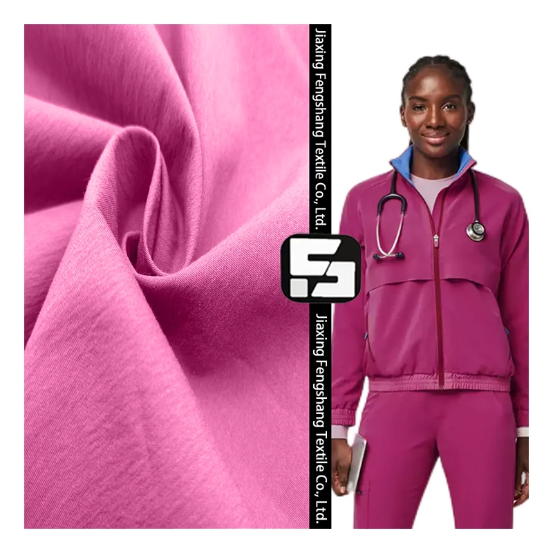 Wholesale 40S Plain White Nylon Spandex 4 Way Stretch Fabric Online Cotton Blend Material for Jacket