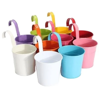Best Seller Metal Iron Hanging Flower Pots with Detachable Hooks