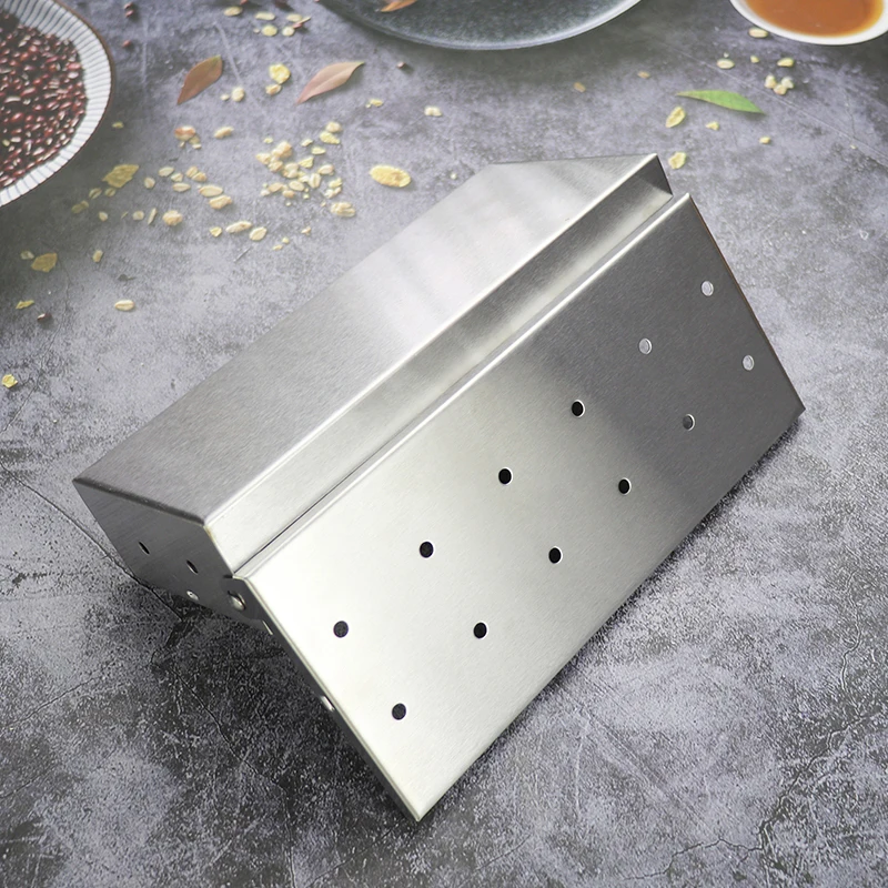 Professional BBQ Tools Stainless Steel Smoker Box for Gas Grill, BBQ Smoker Box for Charcoal Grill