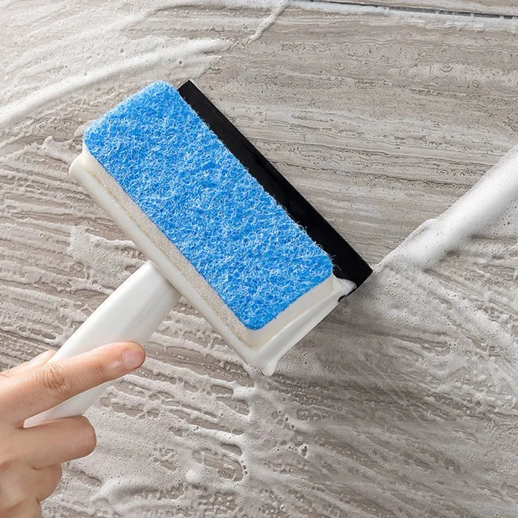 Popular Double-Sided Window Glass Cleaning Brush Spray Wiper Washing Scraper Handle Screen window brush House Tools Wholesale