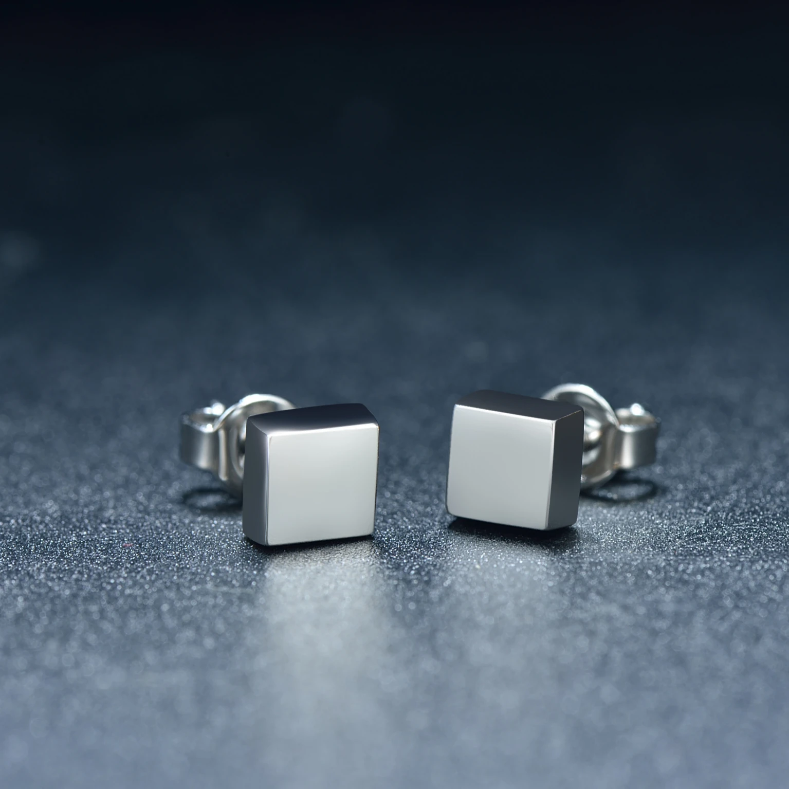 Elegant fine trendy women jewelry 925 sterling silver plain studs earrings