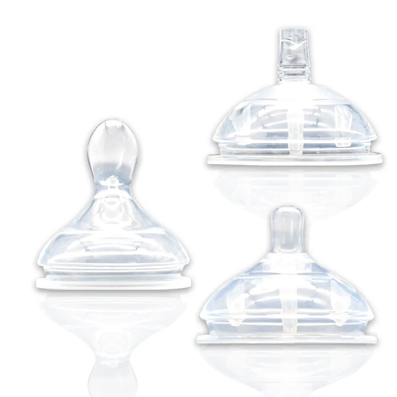 Factory Standard Neck Baby Nipple Caliber OEM Latex BPA Free Liquid Silicone Bottle Teat Breast Milk Feeding Bottle Nipple