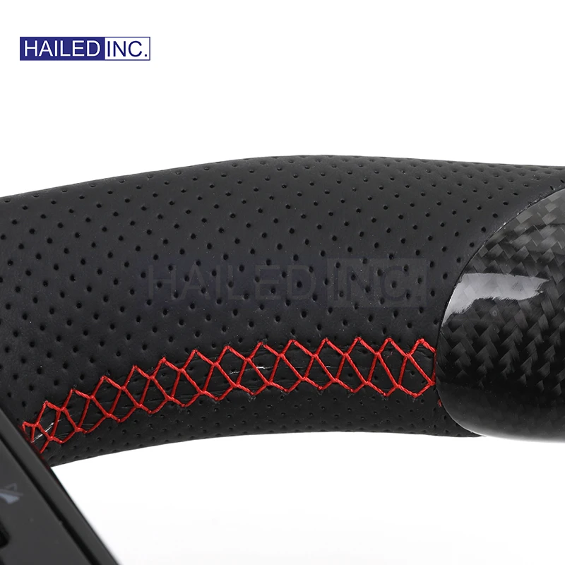 HAILED Black Style Half Perforated Leather Carbon Steering Wheel for Mercedes Benz W213 C238 W463 W464 W222 C217 W205 C63 AMG