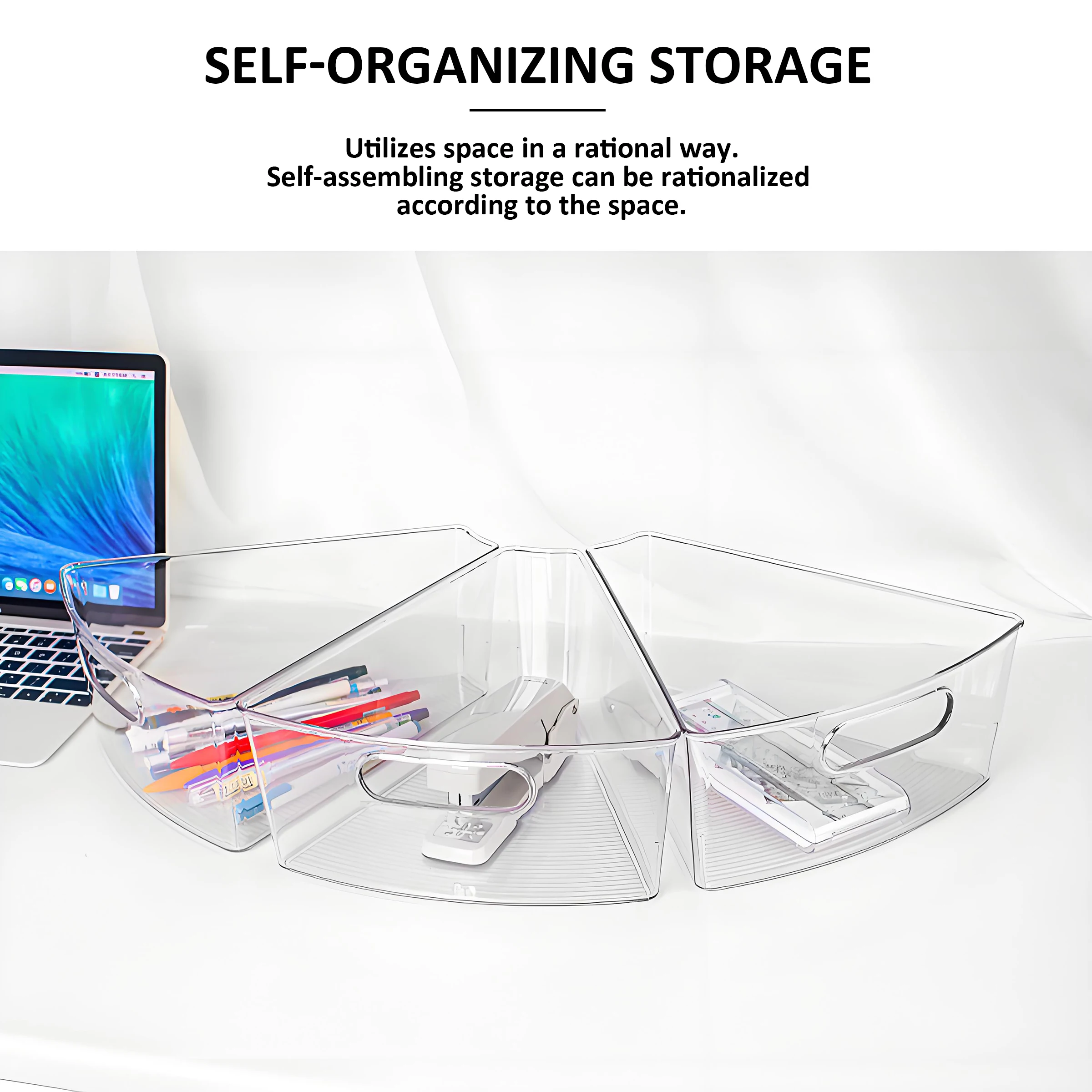 Hot Product Kitchen Clear Stackable Food Storage Bins Organizer For Cabinet With Handles