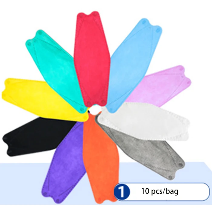 Высококачественная маска для лица KF94 Корейская рыбьего типа 4 слоя ткани мелтблаун индивидуально