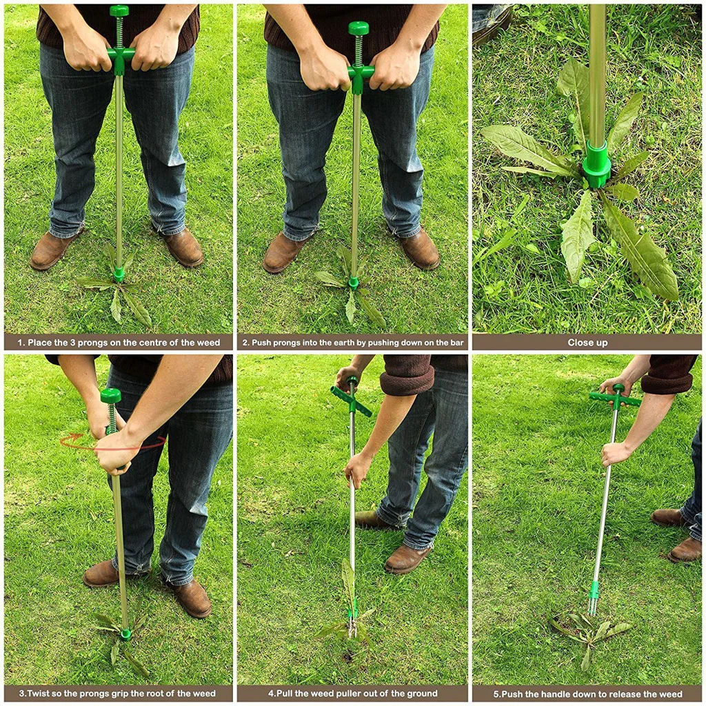 
Aluminum Portable Weed Puller Root Remover Claw Weeder Long Handled Stand Up Weed Puller Manual Garden Lawn Outdoor Killer Tool 
