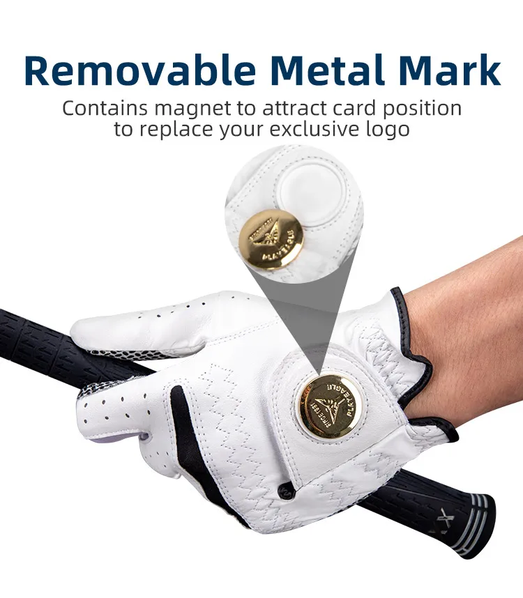 PLAYEAGLE Mens Cabretta Leather Golf Gloves Left Hand