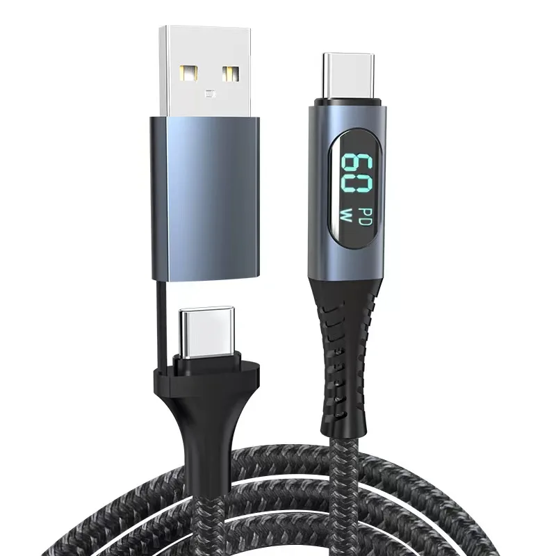 60 Pieces Original Type C-Data 20W  I Phone Originally 10 Foot 100W Led 10Gbps Nylon Type C Usb Cable To C For Iphone