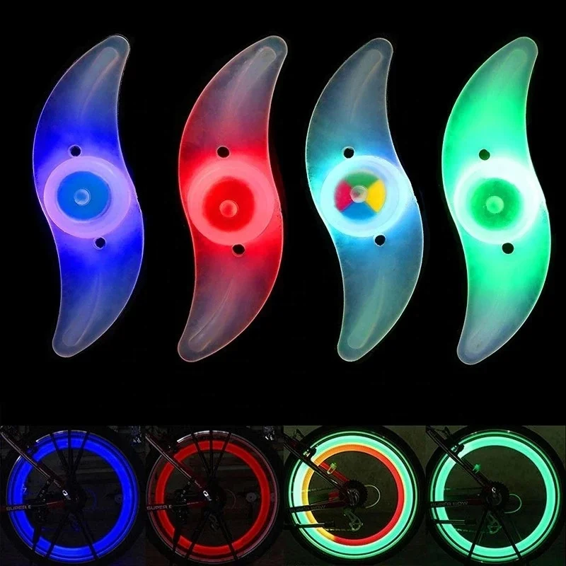 Dropshipping motorcycle LED warning lights colorful mountain bike tire led wheel lighting night riding warning wheel lights